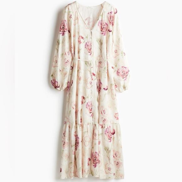 H&M Tie-Belt Crepe Dress New - Picture 2 of 3